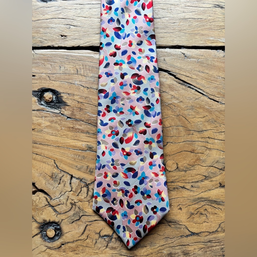 J T Beckett Vintage Floral Silk Tie Mens Necktie